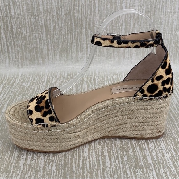 SOLD Leopard Print Jute Platform Wedge Espadrille Sandal - Picture 6 of 11